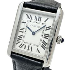 CARTIER  Tank solo SM WSTA0030 Watches Stainless Steel/leather Quartz White ...
