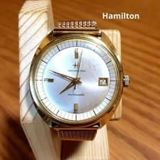 HAMILTON Vintage Automatic Men's Watch Two-Tone Silver Dial from Japan Rare