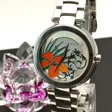 Versace I9Q R123 0526 Mystique Hibiscus Flower Quartz Analog Watch Women Rare