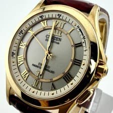 Citizen Exceed H430 T005705 Eco Drive Radio Controlled Wristwatch Gold Dial