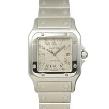 Cartier Santos Galbee LM W20040D6 Date Silver Dial Mens Watch 90323318