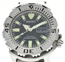 [Exc+5] Seiko Black Monster 7S26-0350 SKX779 Day/Date Auto Men's Watch JAPAN