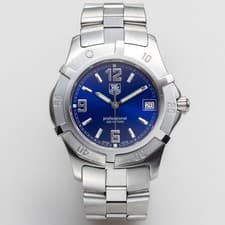 Tag Heuer Professional 2000 Exclusive Quartz Vintage Men Blue Watch Date 38 mm