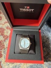 Tissot PRX Powermatic 80 Ice Blue 40mm Automatic Watch Full Set All Links