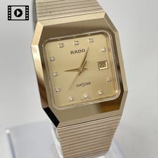 RADO DiaStar 129.0325.3 Vintage [US Stock] Gold Square Quartz Men's Watch N.Mint