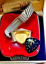 Vintage Circa 1957 Hamilton "PACER" 505 Electric Watch - repair w/ box, papers