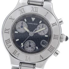 CARTIER CHRONOSCAPH W10172T2 Date black Dial Quartz Men's Watch_945900