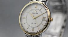 [Near MINT-] OMEGA De Ville Cal.1532 White Dial Date 33mm Men Quartz Watch