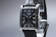 [Near MINT]  Oris 7657 Rectangular Date Roman Black AT Mens Watch Vintage JAPAN