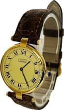 Cartier Must Vendome LM 590003 Yellow Dial 30mm Quartz Womens Watch A6513