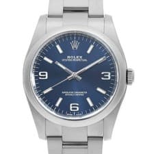 ROLEX Oyster perpetual 116000 blue 369 white bar Random Number second hand mens