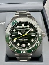 TAG HEUER AquaRacer 42mm GREEN Automatic WBP5116 300M Dive Watch Box & Papers