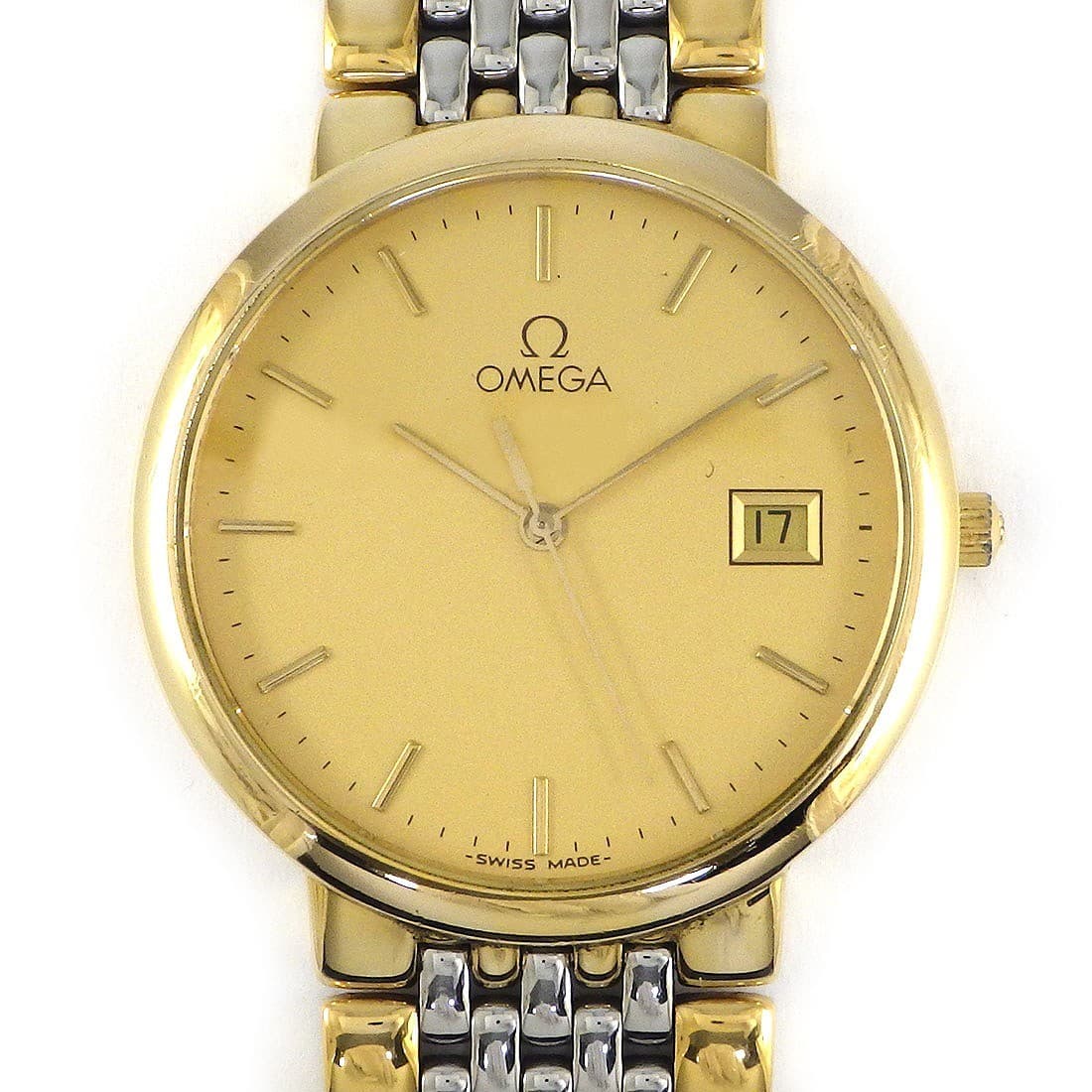 OMEGA Watch De Ville 396.1012 Gold Dial Calendar Gold-plated Metal SS Quartz