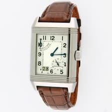 Jaeger LeCoultre Reverso Grande Date 8 Days Watch Q3008420 240.8.15 SS B/P 29x47