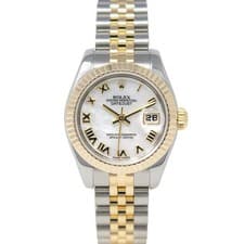 Rolex Lady-Datejust Steel & Gold 179173 MOP Roman, Jubilee - Pre-owned