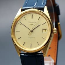 Vintage 70's Longines Automatic Ref.629-1663 Gold Date 33mm Men Watch Swiss MINT