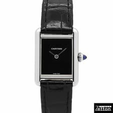 CARTIER Tank Must de CARTIER Watch SM WSTA0071 Quartz Black 22mm Ladies Used