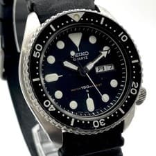 Seiko Black Boy Diver Watch 150m Quartz Silver 7548-7000 wrist 20.5cm/8.1in