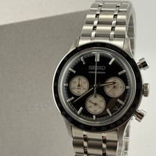 Seiko SBTR055 Panda Watch Black Dial with Box New Unused wrist 21cm