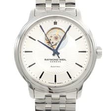 RAYMOND WEIL Maestro 2227 50m Silver SS Stainless Steel Men Automatic Watch