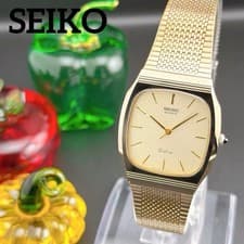SEIKO Dolce Tank Gold Square Quartz Men's Vintage Watch 5931-5450