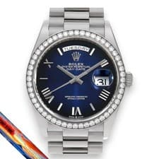 Rolex DayDate 36 Diamond Bezel 128349RBR Blue Ombre