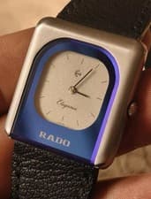 Vintage Rado Elegance Manual Wind 32x34.5mm Blue Grey Dial 7001 No Seconds Watch