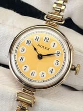 (9ct Gold) Vintage Rolex Lady Art Deco Cocktail Watch 26mm Antique Bracelet