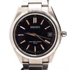 Seiko SAGZ087 7B24-0BH0 Titanium Solar Black Dial Men's Watch Working Vintage