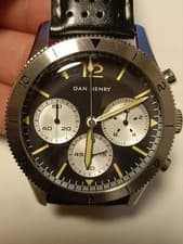 DAN HENRY 1963 Pilot Chronograph Steel Bezel Used