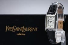 Near MINT/Box Yves Saint Laurent 17mm 5420-F46878 Quartz Tank Women's Vintage