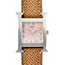 Used HERMES HH1.210 H Watch Ladies Watch Shell Dial SS Used from JAPAN