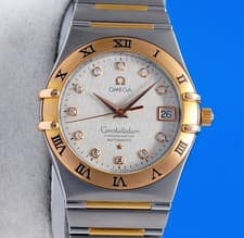 Mens Omega Constellation 18K Rose Gold Chronometer Watch Diamond Dial - 1304.35