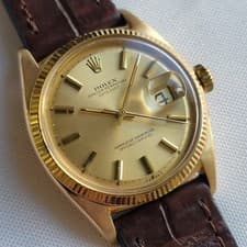 Rolex Oyster Ref 6605 Datejust 18k Gold 36mm Mens Date 1960s Automatic RA701