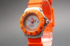 【NEAR MINT】 TAG HEUER Formula1 373.508 Orange Dial Quartz Date Ladies Watch