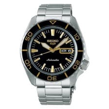 Seiko 5 Sports SBSA261 Suits Style Black Gold Automatic Watch Japan New