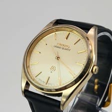 Seiko Grand Quartz Twin Quartz 9940 8010 Wristwatch Gold Dial Authentic