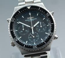 New Batt "NEAR MINT" Vintage Seiko 7A28-7040 Speed Chronograph Men's Watch Japan