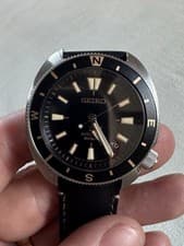 Seiko Automatic srpg17  Tortoise Watch Black Dial Leather Strap 200m  w/Box