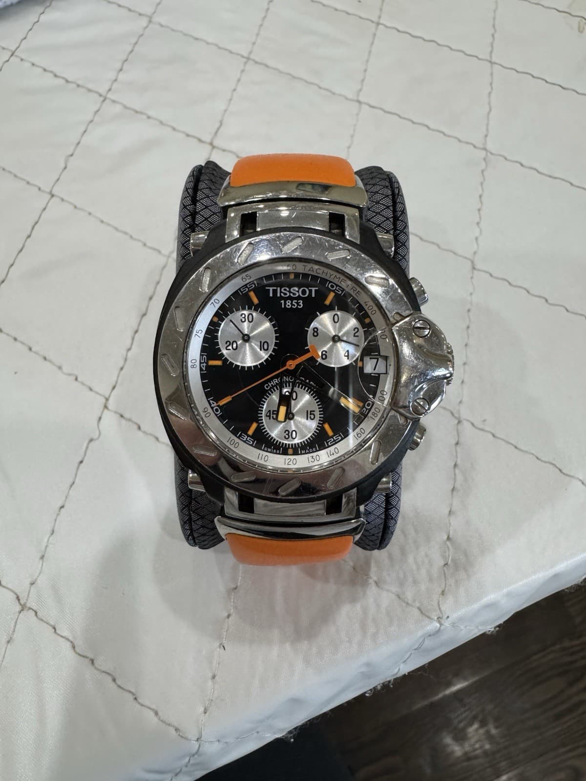 Tissot T-Race Chronograph 1853 Men's Orange And Black Watch - T472