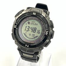 Casio Pro Trek PRW-1500TJ Solar Radio Watch Black Used B Rank