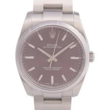 ROLEX Oyster Perpetual 114200 Automatic Watch Stainless Steel Purple