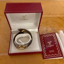 Cartier Must de Colisée Vermeil Quartz Watch 925 Gold Plated Box