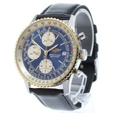 BREITLING OLD NAVITIMER D13020 41mm SS/YG Blue Dial Automatic Chronograph #C173