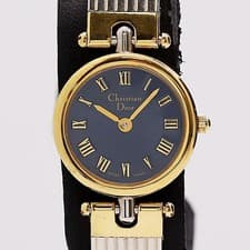 Christian Dior 3025QZ Blue Dial Ladies Quartz Working Box Papers Strap Vintage