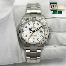 2017 Rolex Explorer II 216570 42MM Polar White Dial Steel Box Papers