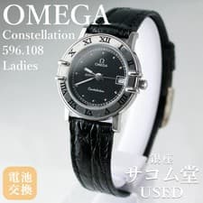 Omega Constellation 596.108 Ladies Quartz Watch Black Dial Roman Bezel Used