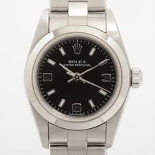 Rolex Oyster Perpetual 24 76080 SS SS AT black dial 2 Extra Links