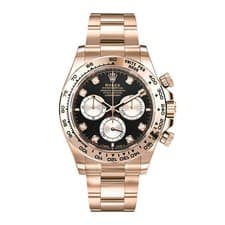 Rolex Daytona Watch 40MM Black Diamond Index Markers Dial Rose Gold