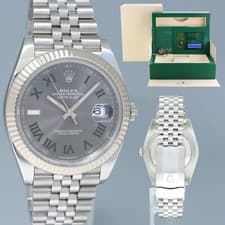 2023 PAPERS Rolex DateJust 41 Wimbledon 126334 steel White Gold Jubilee Watch